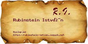 Rubinstein István névjegykártya